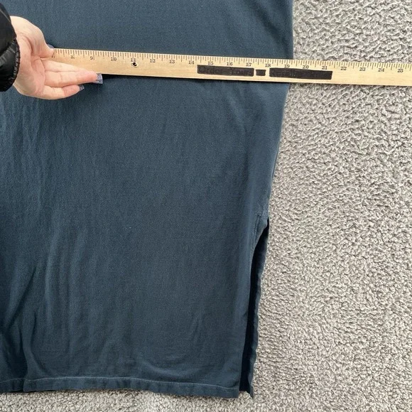 American Giant Dress Women Small Green Cotton Casual T Shirt Side Slit Long Midi - Picture 8 of 11